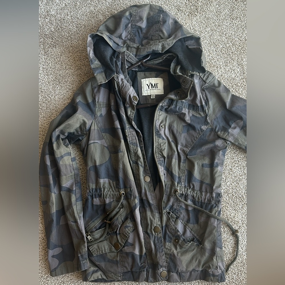 YMI Women’s Green and Brown Camouflage Jacket